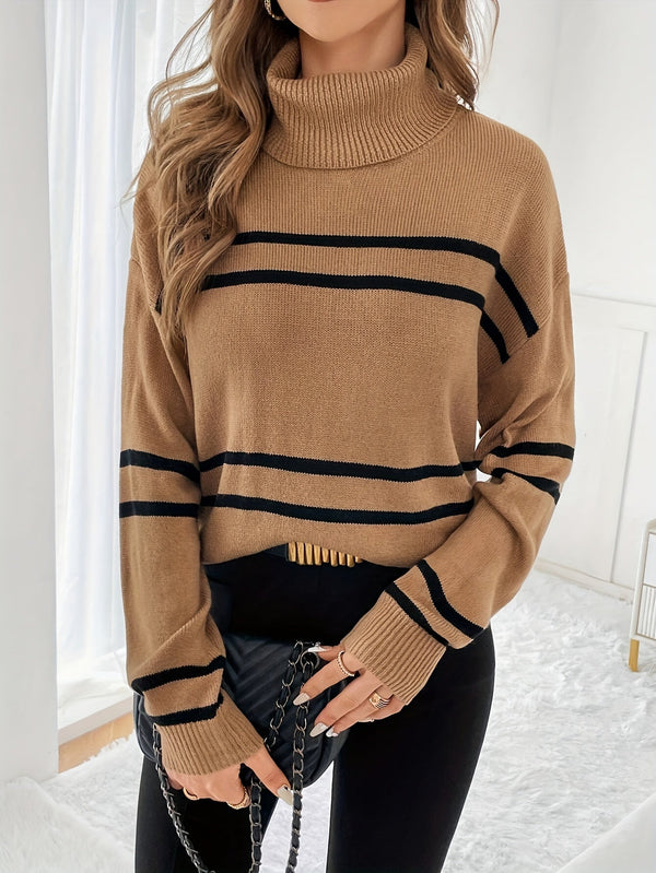 Thea | Striped Turtleneck Jumper